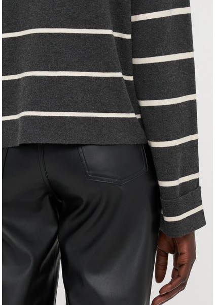 15350243 Cizgili Kadin Sweat - Antrasit Cizgili