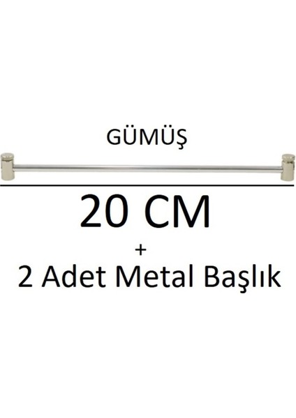 Gümüş Gri Metal Briz Çubuğu 1 Adet + Başlıkları