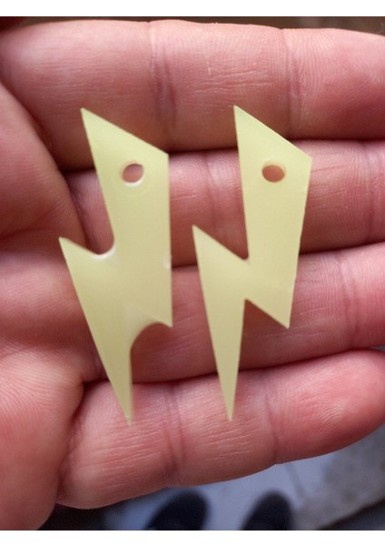 Fosforlu Duvar Saati Çap 25 cm Karanlıkta Parlayan Fosforlu Şimşek Küpe Seti modelleri