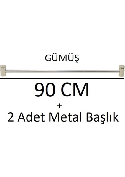Gümüş Gri Metal Briz Çubuğu 1 Adet + Başlıkları