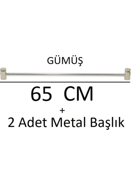 Gümüş Gri Metal Briz Çubuğu 1 Adet + Başlıkları