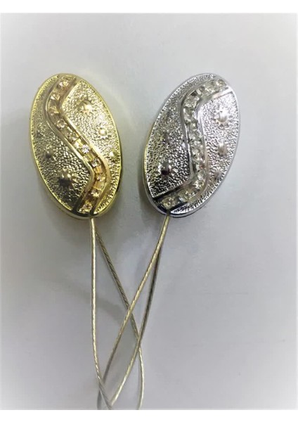 Mıknatıslı Perde Mandalı Oval S Zincir Gold Renk ( 2 Adet ) fiyatları