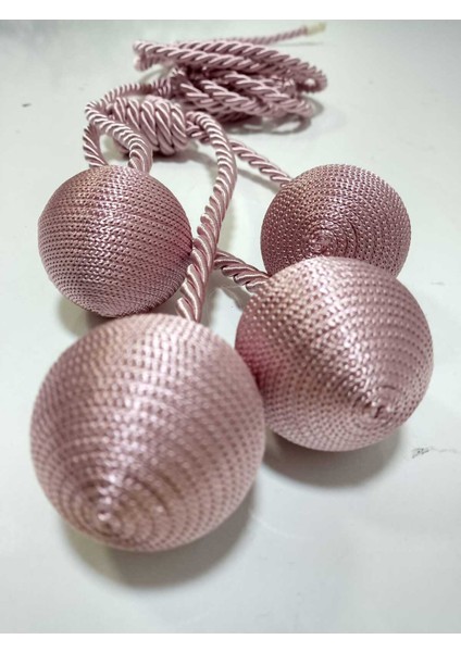 4 Toplu El Sarım Gül Kurusu (115) Tül Perde Fon Kruvaze Tavan Bağlama