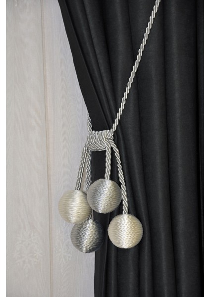 Modern Sarım 4 Toplu Braçol Kornişe Takmatik Ipli Tavan Perde Aksesuar Gri-Krem modelleri