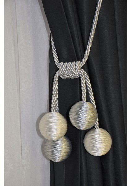 Modern Sarım 4 Toplu Braçol Kornişe Takmatik Ipli Tavan Perde Aksesuar Gri-Krem fırsatları