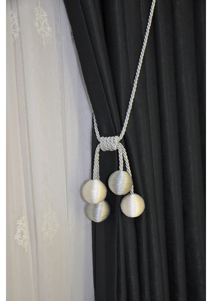 Modern Sarım 4 Toplu Braçol Kornişe Takmatik Ipli Tavan Perde Aksesuar Gri-Krem indirimleri