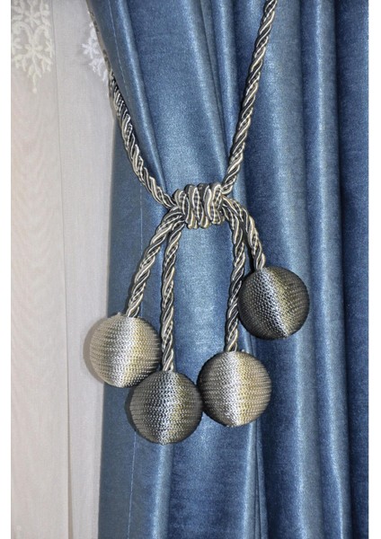 Modern Sarım 4 Toplu Braçol Kornişe Takmatik Ipli Tavan Perde Aksesuar Antrasit-Gri fiyatları