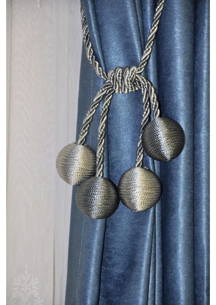 Modern Sarım 4 Toplu Braçol Kornişe Takmatik Ipli Tavan Perde Aksesuar Antrasit-Gri fırsatları