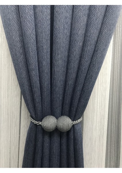 Mıknatıslı Ip Sarım Perde Mandalı Koyu Gri Perde Tokası Perde Aksesuarı