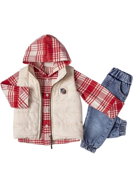 3 Lü Yelekli Erkek Takım