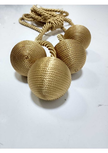 4 Toplu El Sarım Hardal (107) Altın Tül Perde Fon Kruvaze Tavan Bağlama