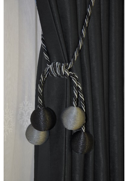 Modern Sarım 4 Toplu Braçol Kornişe Takmatik Ipli Tavan Perde Aksesuar Antrasit-Füme fırsatları