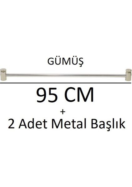 Gümüş Gri Metal Briz Çubuğu 1 Adet + Başlıkları
