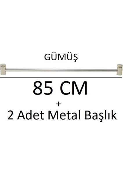 Gümüş Gri Metal Briz Çubuğu 1 Adet + Başlıkları