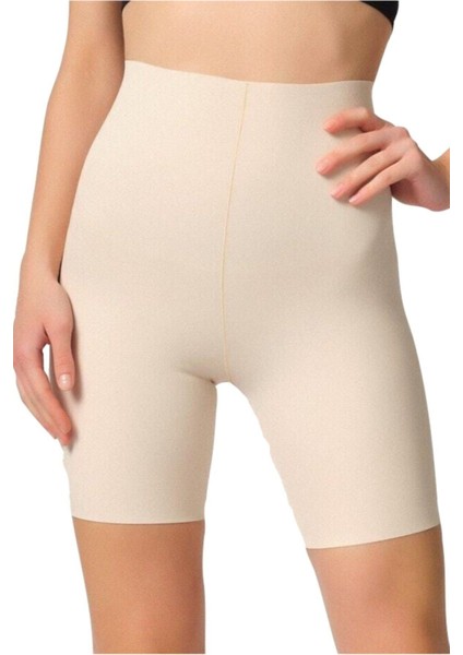 Mor Lazer Kesim Iz Yapmaz Yüksek Bel Uzun Paçalı Kadın Boxer Korse 2707