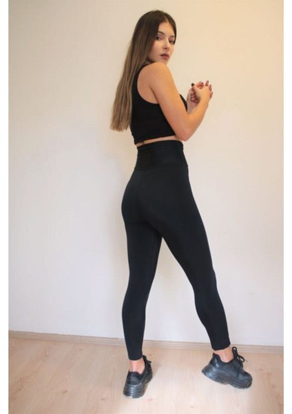 Korseli Şekillendirici Ekstra Yüksek Bel Siyah Tayt modelleri