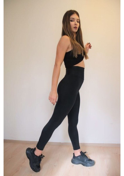 Korseli Şekillendirici Ekstra Yüksek Bel Siyah Tayt fırsatları