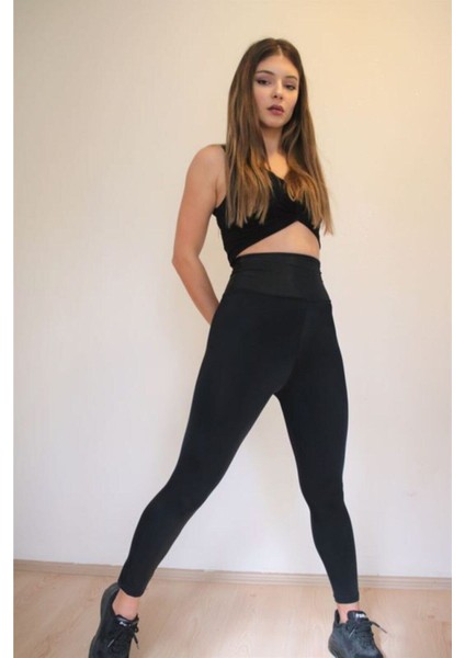 Korseli Şekillendirici Ekstra Yüksek Bel Siyah Tayt indirimleri