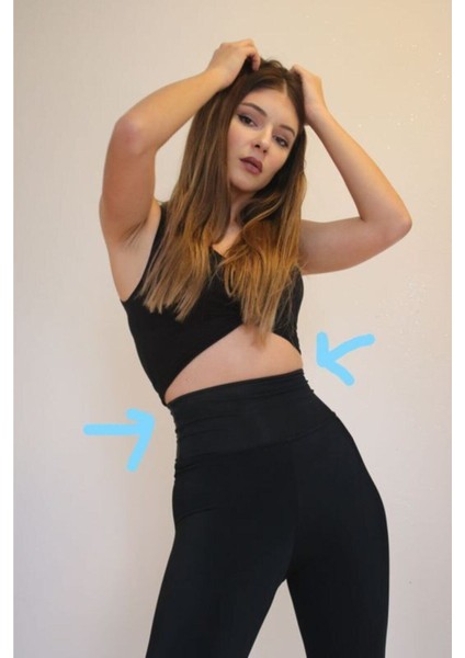 Korseli Şekillendirici Ekstra Yüksek Bel Siyah Tayt