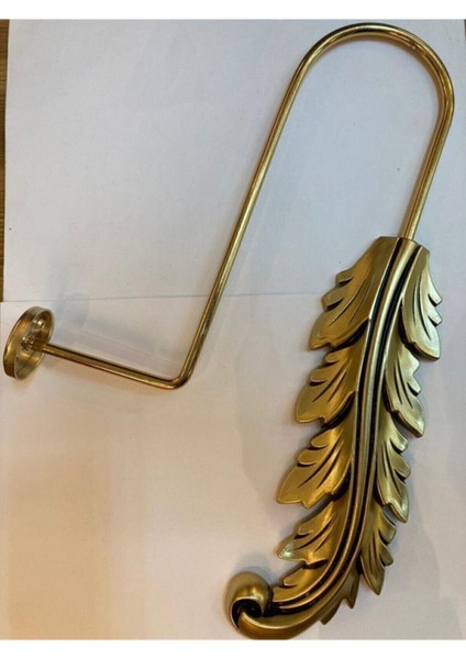 Gold Altın Yaprak Detaylı Metal Fon Perde Bağlama Renso Kol Bağı Perde Süsü ( 1 Adet)