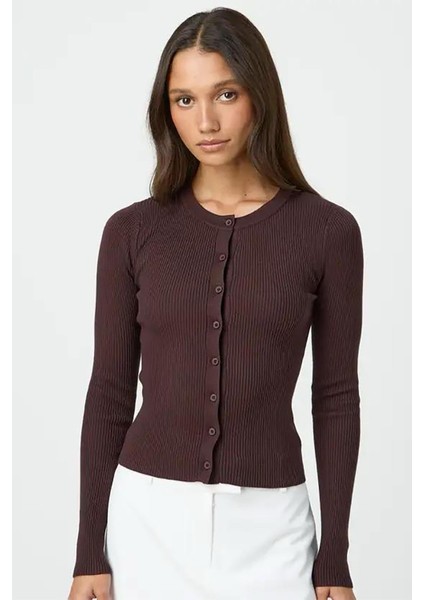 Kahverengi Düğmeli Uzun Kollu Kaşkorse Hırka MG2177 fiyatları