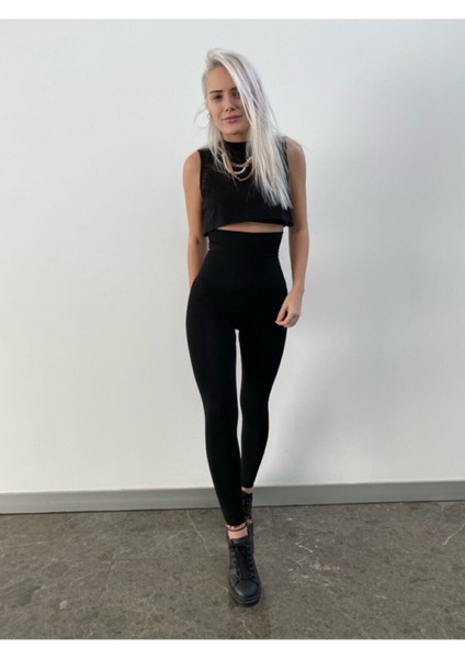 Kadın Siyah Korse Tayt