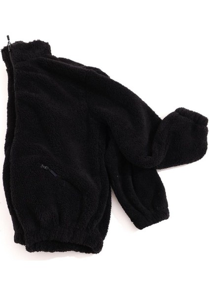 Kadın Oversize Peluş, Polar, Fermuarlı, Teddy Dik Yaka, Sıcak Tutucu Yumuşak Kışlık Ceket