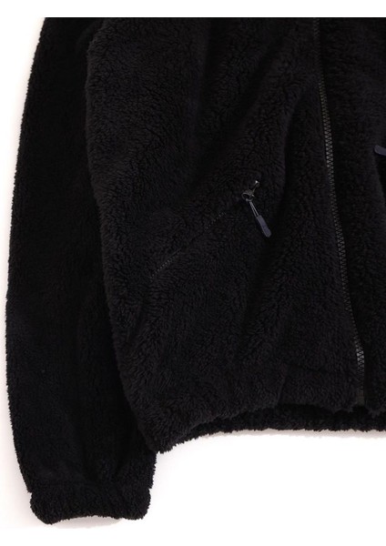 Kadın Oversize Peluş, Polar, Fermuarlı, Teddy Dik Yaka, Sıcak Tutucu Yumuşak Kışlık Ceket