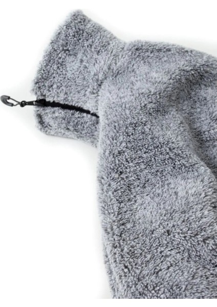 Kadın Oversize Peluş, Polar, Fermuarlı, Teddy Dik Yaka, Sıcak Tutucu Yumuşak Kışlık Ceket