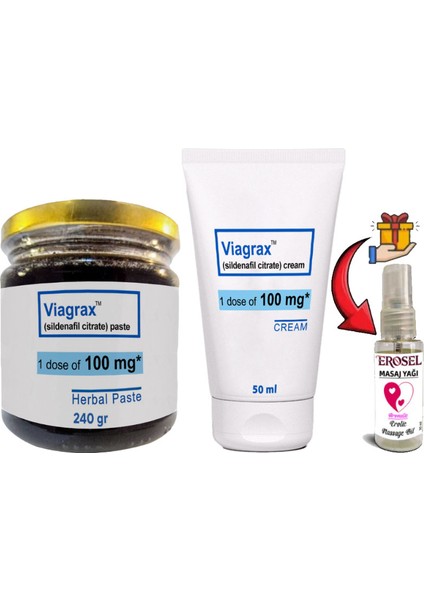 240GR Viagrax Macun + 50 ml Viagrax Krem: Erkeklerin Performanslarına Özel Set + Hediye Erosel Masaj Yağı