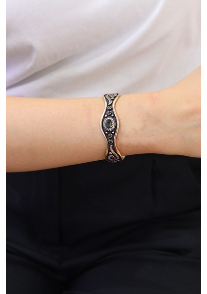 Zultanit Taşlı Zirkon Süsleme El Işi Gümüş Kadın Bilezik 201024464 fiyatları