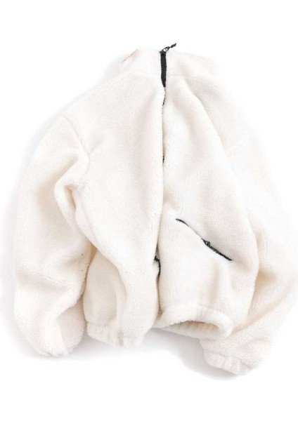 Kadın Oversize Peluş, Polar, Fermuarlı, Teddy Dik Yaka, Sıcak Tutucu Yumuşak Kışlık Ceket fırsatları