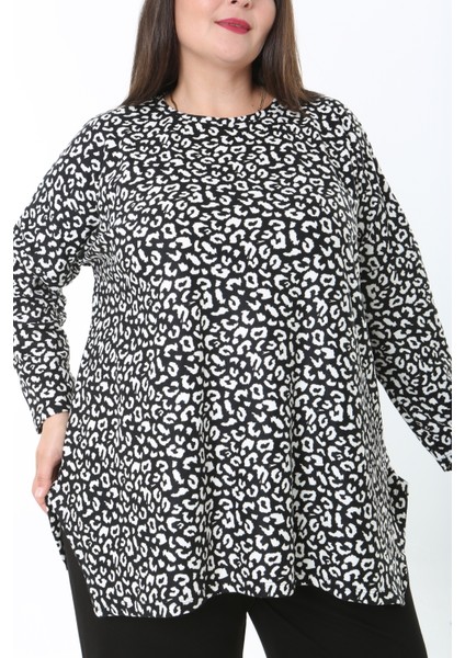 Kadın Yünlü Viskon Likralı Desenli Büyük Beden Tunik fiyatları