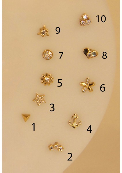 14 Ayar Altın Tragus Piercing Modelleri