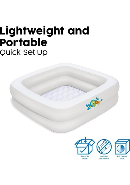 , Kare Bebek Havuzu - Beyaz, 51116, 86 x 25CM, Beyaz indirimleri