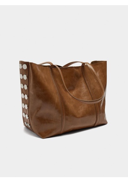 Zımba Detaylı Süet Deri Shopper Çanta modelleri