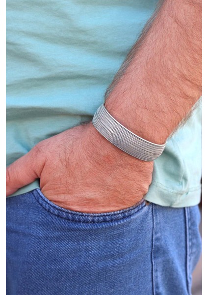 Hasır Model 925 Ayar Saf Gümüş Erkek Bilezik 201024512 fiyatları