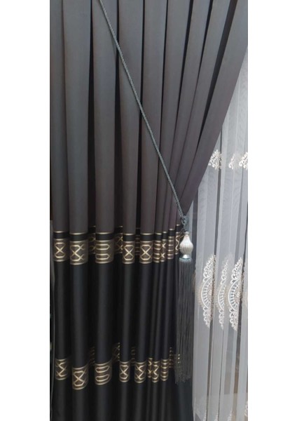 Fon Perde Toplama Aparatı Kornişe Takmatik Antrasit Tavan Bağlama Perde Aksesuarı