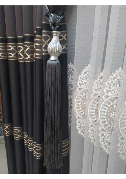 Fon Perde Toplama Aparatı Kornişe Takmatik Antrasit Tavan Bağlama Perde Aksesuarı modelleri