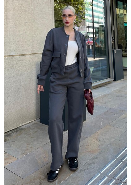 Füme Bisiklet Yaka Ceket Alt Üst Eşofman Takımı MG2182 modelleri