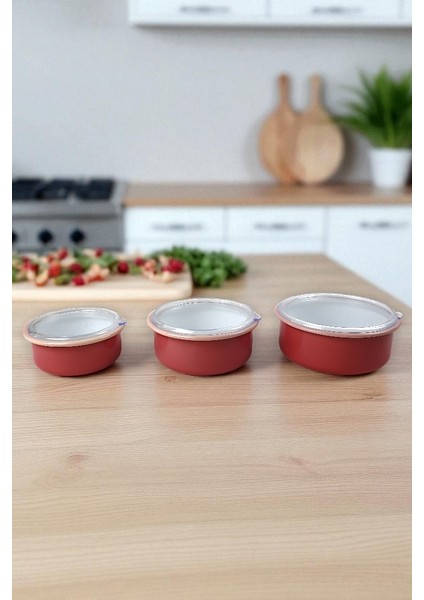 14 - 16 - 18 No Emaye Saklama Kabı 3 Lü indirimleri