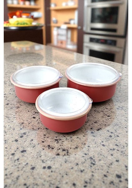 14 - 16 - 18 No Emaye Saklama Kabı 3 Lü