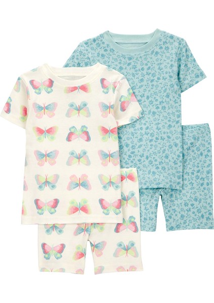 Küçük Kız Çocuk Pijama Set 4'lü Paket