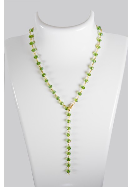 Yeşil Doğal Taşlı El Yapımı Şık Tasarım Kadın Kolye, Uzunluğu 48 Cm fiyatları