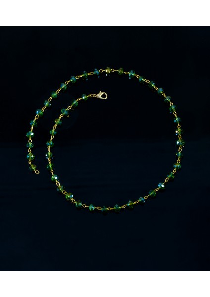 Yeşil Doğal Taşlı El Yapımı Şık Tasarım Kadın Kolye, Uzunluğu 48 Cm modelleri