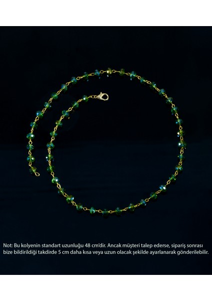 Yeşil Doğal Taşlı El Yapımı Şık Tasarım Kadın Kolye, Uzunluğu 48 Cm fırsatları