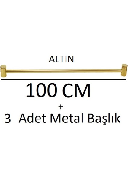 Altin Sarisi Metal Bri̇z Çubuğu 50CM+50CM + Başliklari
