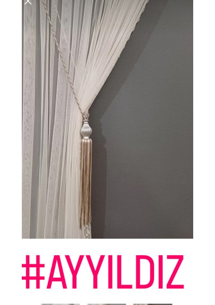 Gri Kuka Braçol Kornişe Takma Tavan Yan Bağlama Perde Toplama Aksesuarı