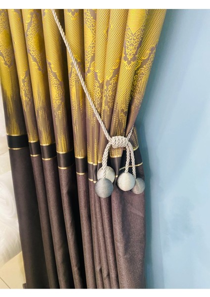 Modern Sarım 4 Toplu Braçol Kornişe Takmatik Ipli Tavan Perde Aksesuarı Koyu Gri Açık Gri modelleri