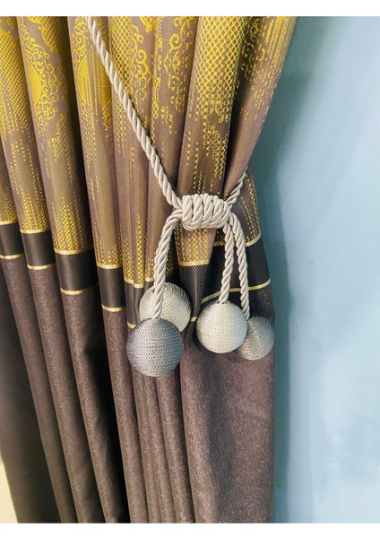 Modern Sarım 4 Toplu Braçol Kornişe Takmatik Ipli Tavan Perde Aksesuarı Koyu Gri Açık Gri fırsatları